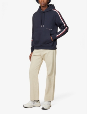 Tommy Hilfiger New Global Stripe Hoodie Navy | ModeSens