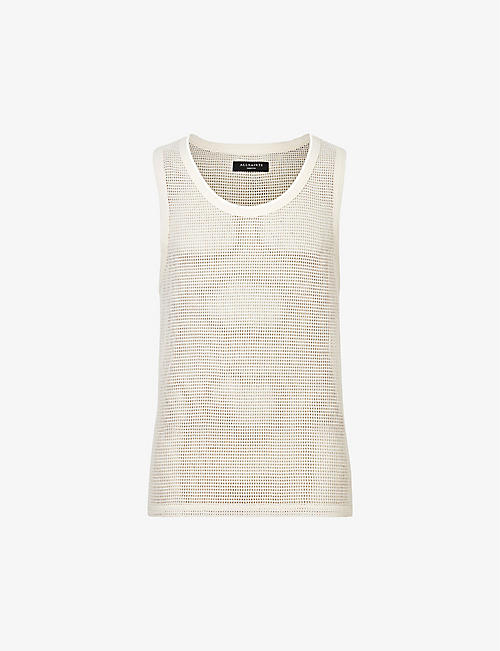 ALLSAINTS: Anderson open-mesh organic-cotton vest top