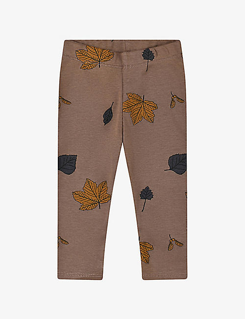 ORGANIC ZOO: Fall In Love leaf-print organic-cotton leggings 0 months- 3 years