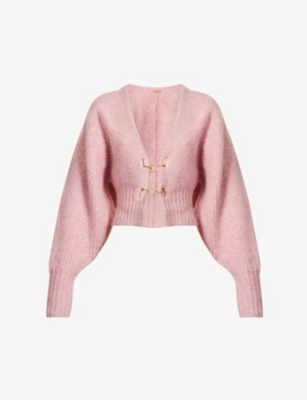Cult Gaia Casella Hook-fastening Cropped Cardigan In Jaipur