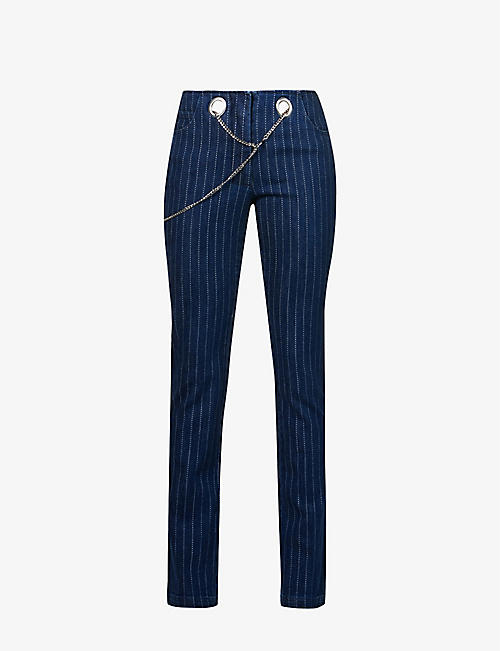 MIAOU: Tommy straight-leg mid-rise stretch-cotton trousers