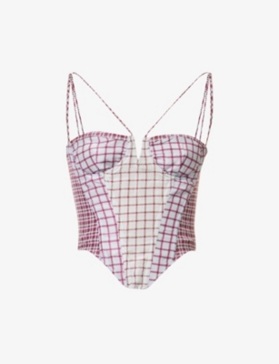 Miaou Purple Hannah Jewett Edition Apex Corset In Bristol Plaid