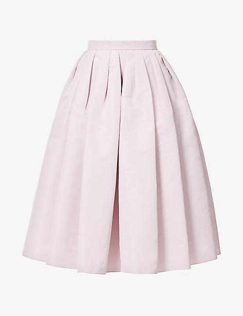 ALEXANDER MCQUEEN: High-waist pleated woven skirt