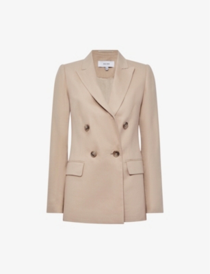 REISS：Hollie 双排扣亚麻混纺西装外套