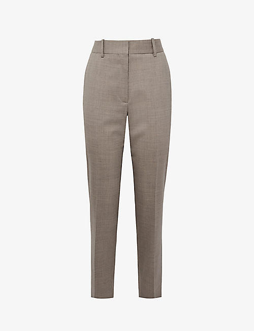 REISS: Emily slim-leg mid-rise stretch wool and recycled polyester-blend-blend trousers