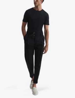 Reiss Bless Solid Crewneck T-shirt In Black