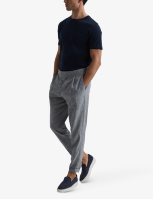 Reiss Mens Navy Bless Crewneck Cotton-jersey T-shirt In Navy