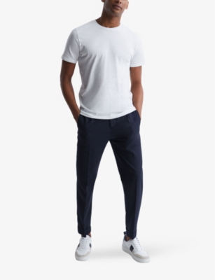Reiss Melrose Garment Dye Crew Neck T-shirt In White