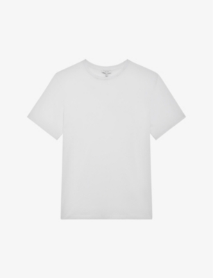 Shop Reiss Men's White Bless Crewneck Cotton-jersey T-shirt