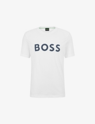 BOSS: Logo-print regular-fit cotton-jersey T-shirt