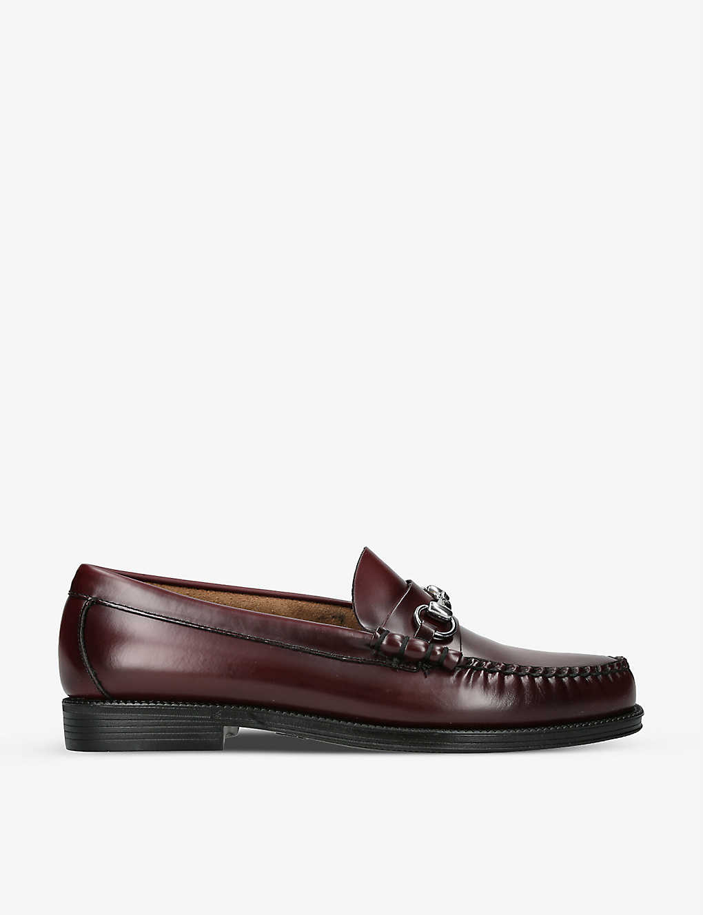 Bass Weejuns Mens Wine Lincoln Horsebit Leather Loafers In Red
