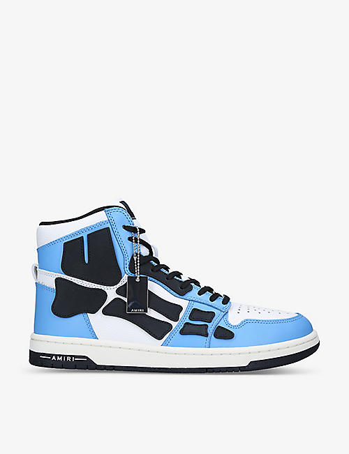 AMIRI: Skel panelled leather high-top trainers