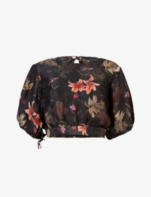ASTA VIVIANA SILK LINEN BLEND TOP | ASTA VIVIANA シルク リネン ブレンド トップ レディース ALLSAINTS Asta Viviana Silk Linen Blend Top | endource