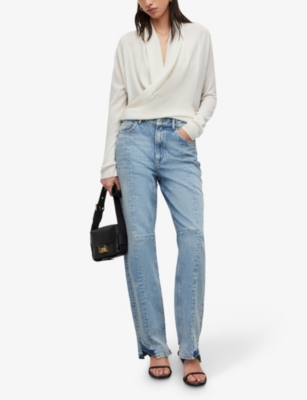 ALLSAINTS: Wasson draped merino-wool cardigan