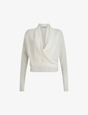 ALLSAINTS: Wasson draped merino-wool cardigan