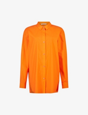 Allsaints Sasha Poplin Shirt In Vivid Orange
