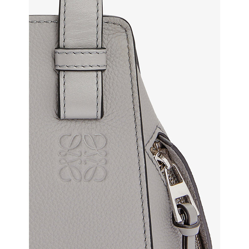 Shop Loewe Pearl Grey Hammock Small Leather Shoulder Bag