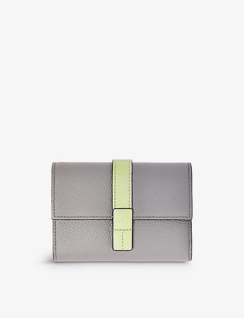 LOEWE: Small Vertical logo-embossed leather wallet