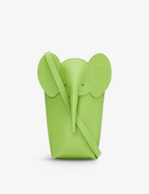 Loewe Leather Elephant Pocket Bag In Green