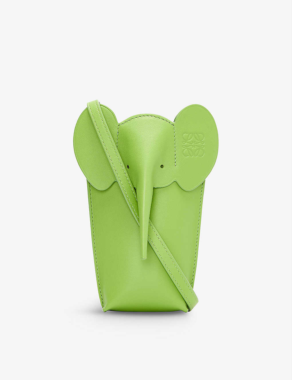 Shop Loewe Women's Green Elephant Leather Cross-body Bag