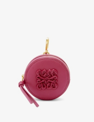 Loewe Ruby Red Glaze Cookie Monogram-debossed Leather Purse Charm