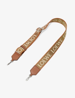 Loewe Bronze Anagram Loop Cotton And Leather Bag Strap In Bronze