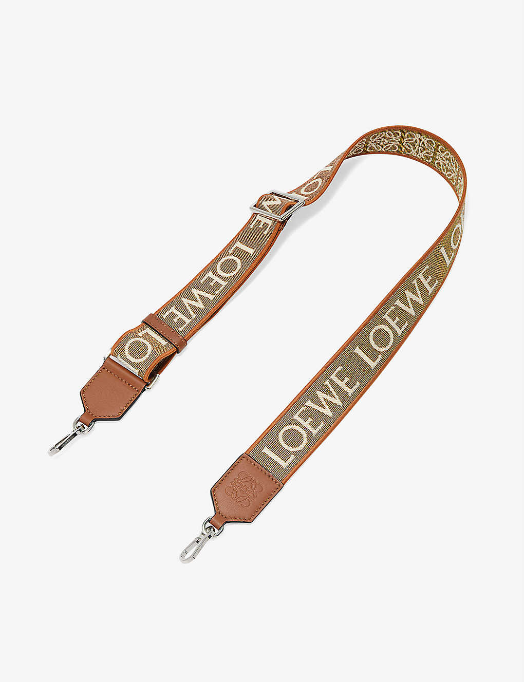 Loewe Bronze Anagram Loop Cotton And Leather Bag Strap