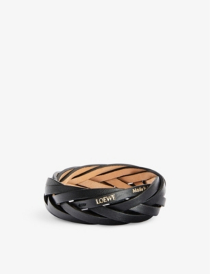 Loewe Logo Braided Bracelet In Black