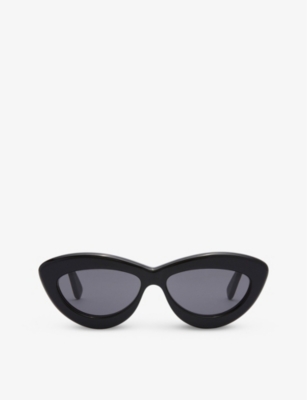 Loewe Womens Black G736270x14 Cat-eye Logo-embellished Acetate Sunglasses