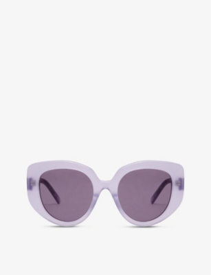 LOEWE LOEWE WOMEN'S LILAC G736270X16 BUTTERFLY-FRAME LOGO-EMBELLISHED ACETATE SUNGLASSES,63511452