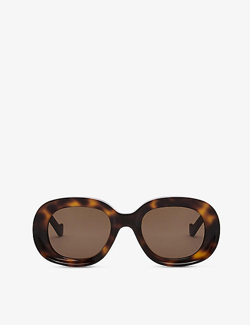 LOEWE: G736270X19 oval-frame tortoiseshell acetate sunglasses