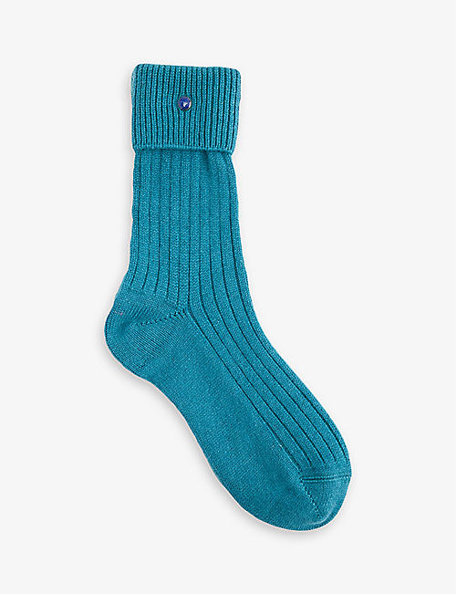 GODS TRUE CASHMERE: Gemstone-embellished stretch-cashmere socks