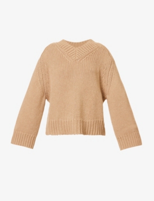 KHAITE - Lucinda V-neck brushed-texture cashmere jumper