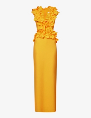 Greta Constantine Sleeveless Redrick Gown In Yellow