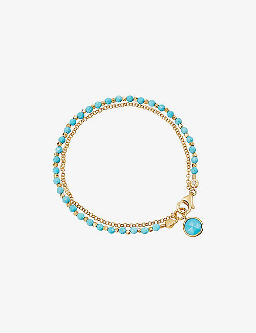 ASTLEY CLARKE: Biography turquoise-charm 18ct yellow-gold plated sterling -silver bracelet