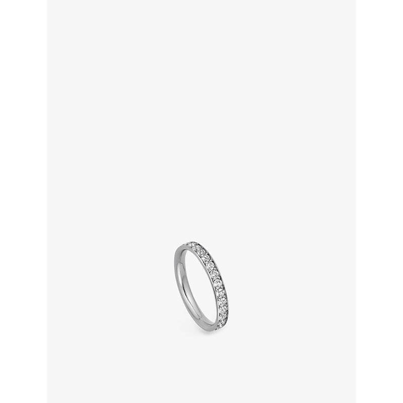 Astley Clarke Womens 925 Sterling Silver Polaris Sterling Silver And White Sapphire Eternity Ring