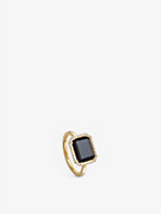 ASTLEY CLARKE: Ottima 18ct yellow gold-plated vermeil sterling-silver onyx and sapphire ring