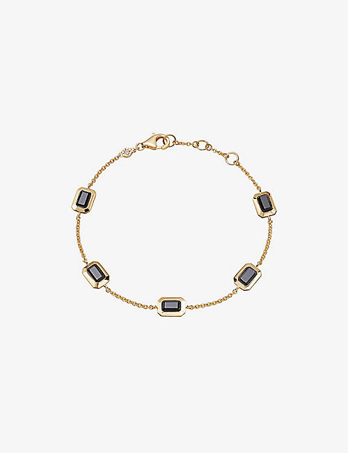 ASTLEY CLARKE: Ottima 18ct yellow gold-plated vermeil sterling silver and black onyx tennis bracelet