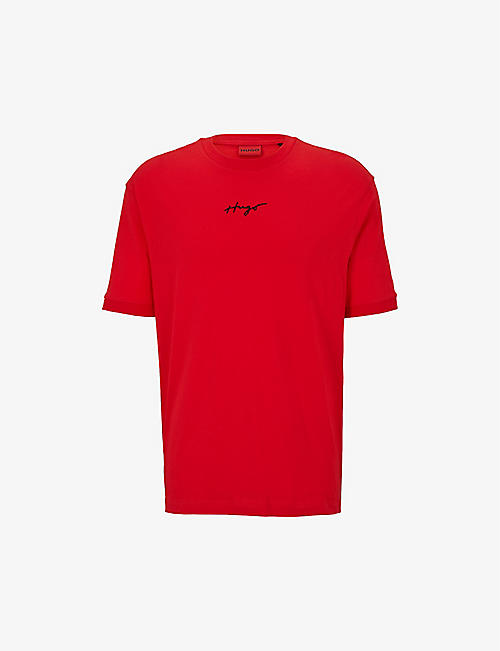 HUGO: Logo-print relaxed-fit cotton-jersey T-shirt