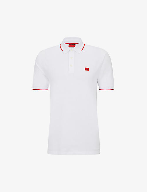 HUGO: Logo-embellished stretch-cotton polo shirt
