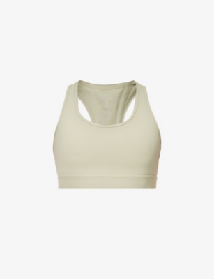 All Access Womens Fern Green Front Row Stretch-woven Sports Bra