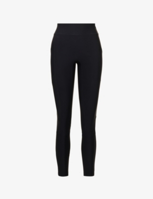 ALL ACCESS ALL ACCESS WOMEN'S BLACK CENTER STAGE FLEECE-LINED HIGH-RISE STRETCH-WOVEN LEGGINGS,63533355