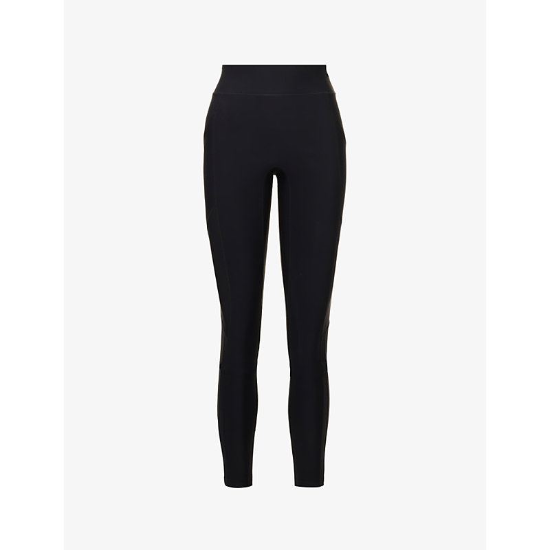 ALL ACCESS ALL ACCESS WOMEN'S BLACK CENTER STAGE FLEECE-LINED HIGH-RISE STRETCH-WOVEN LEGGINGS,63533355