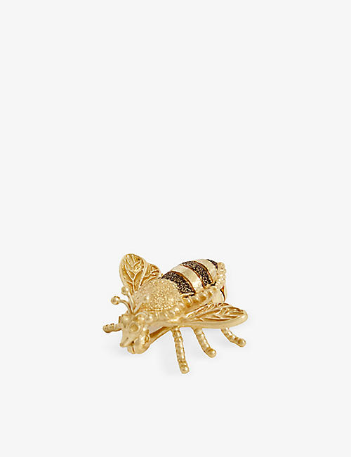 AMRIT JEWELLERY: Bee 18ct yellow-gold brooch