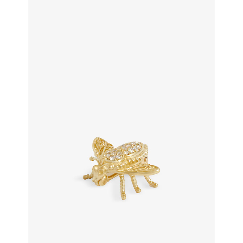 Amrit Jewellery Womens 18k Yellow Gold Diamond Bee 18ct Yellow-gold And 0.15ct Diamond Brooch
