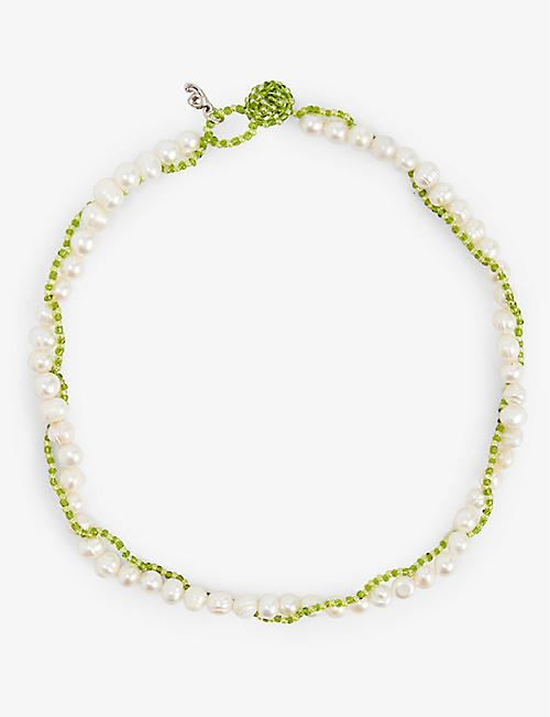 PURA UTZ: Twist freshwater pearl and bead necklace