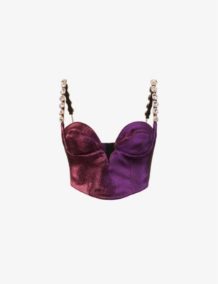 Area Mussel Cup Bustier Top In Purple
