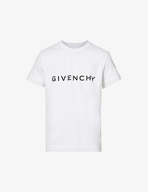 GIVENCHY: Brand-print crewneck cotton-jersey T-shirt