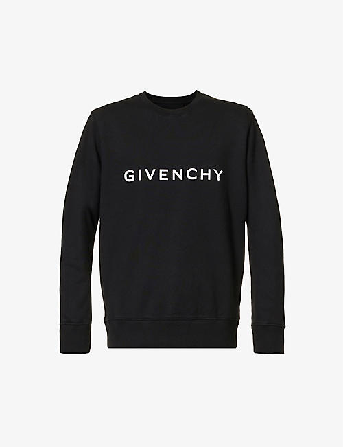 GIVENCHY: Relaxed-fit logo-print cotton-jersey sweatshirt
