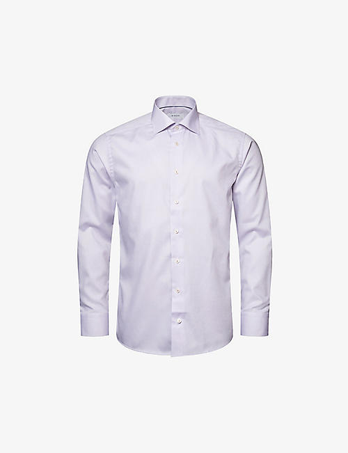 ETON：商务款式一字领现代版型棉斜纹衬衫